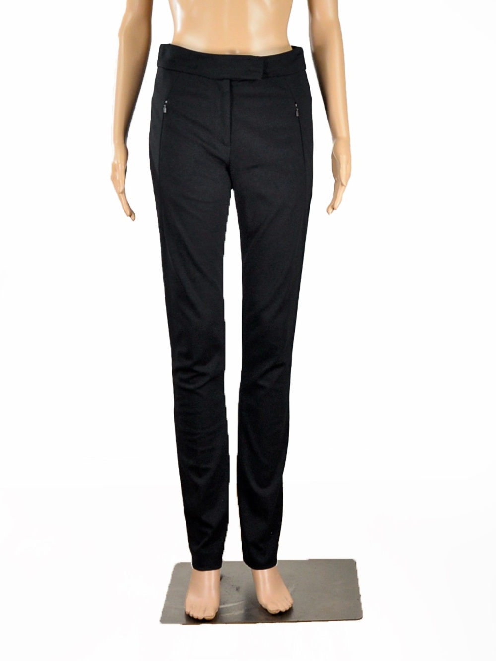 Seventy Black Trouser Skinny Straight Leg Trouser Pants